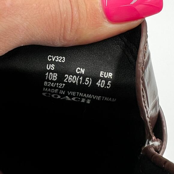 NWB Coach Leah Embossed Croc Leather Loafer Maple Women's Size 10 B - Picture 7 of 8